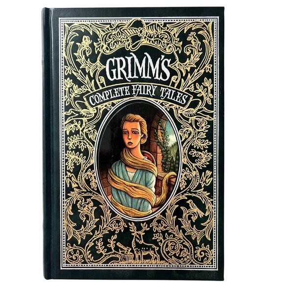 😍Grimm's Complete Fairytales Hard Cover Gold Embossed 211 Stories With Ribbon - Picture 1 of 5